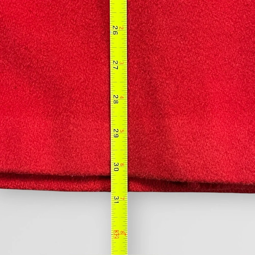 100% Wool Swing Coat Cape coat, size unknown. Vintage red stand up high collar - Picture 16 of 16